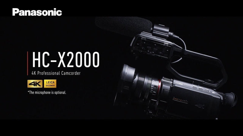 Panasonic Panasonic HC-X2000E (HCX2000E) 4K 60p Camcorder. Industry's Smallest and Lightest 4K/60p Camcorder Professional shooting everywhere: HC-X2000 packs advanced functions in a well-balanced body - Hprestonmedia